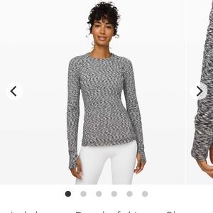 Lululemon Runderful Long Sleeve - NWT - Sz 14 - Spaced Out Space Dye Black/White